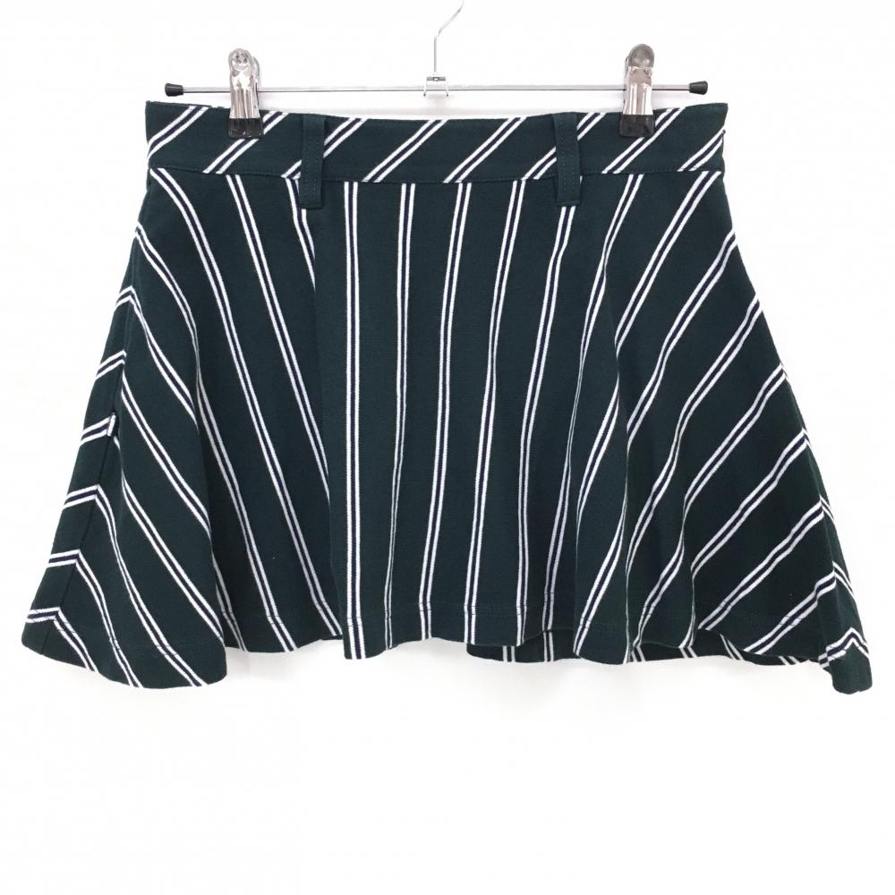 【超美品】ジャックバニー スカート ダークグリーン×白 ストライプ  レディース 1(M) ゴルフウェア Jack Bunny