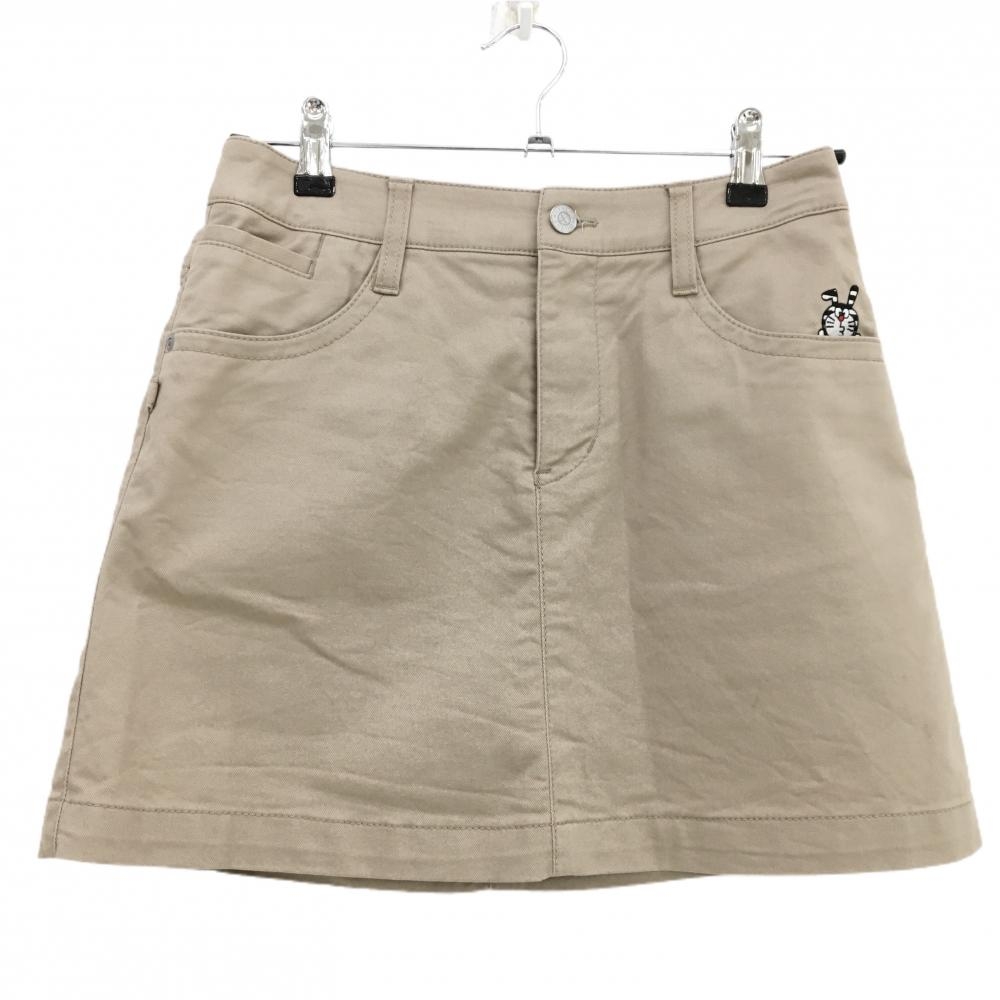 【超美品】ジャックバニー×ドラえもん スカート ベージュ うさ耳ドラえもん 内側インナーパンツ レディース 0(S) ゴルフウェア Jack Bunny