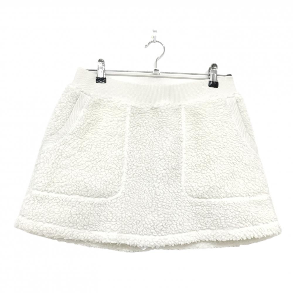 【美品】ジャックバニー ボアスカート 白 ウエストゴム 内側インナーパンツ  レディース 2(L) ゴルフウェア Jack Bunny