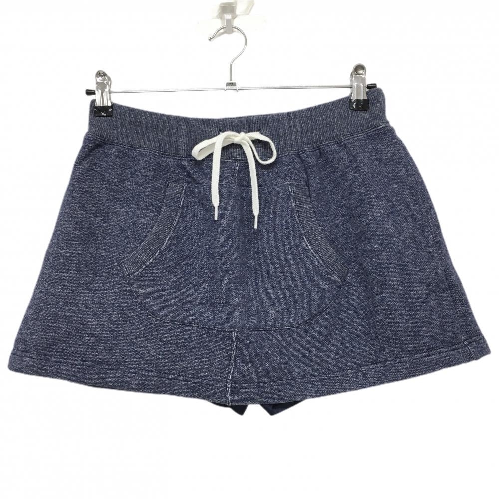 【美品】ジャックバニー スウェットスカート 杢ネイビー ウエストゴム＆調節紐  レディース 2(L) ゴルフウェア Jack Bunny