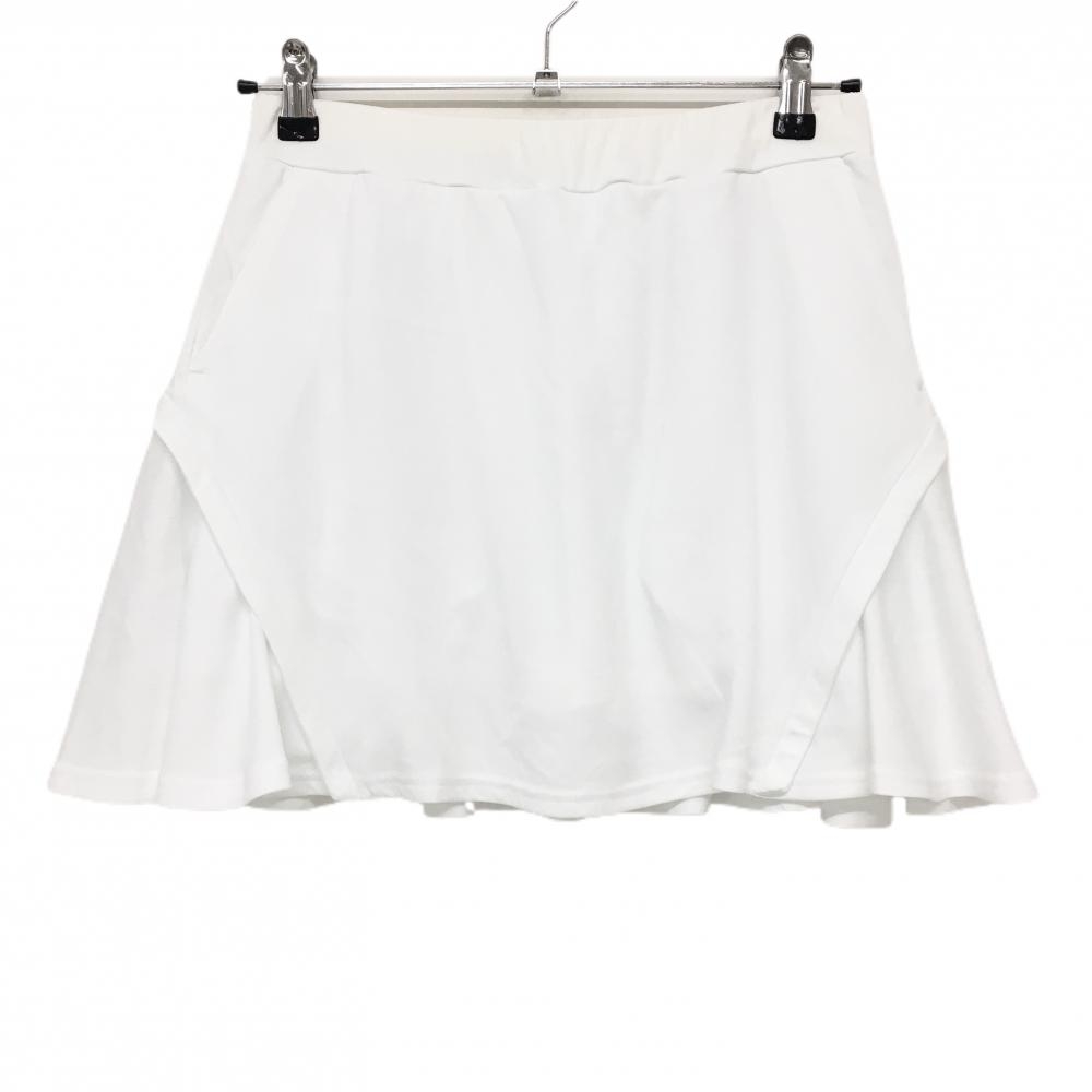【超美品】ジャックバニー スカート 白 メッシュ調生地 内側インナーパンツ 薄手　 レディース 2(L) ゴルフウェア 2023年モデル Jack Bunny