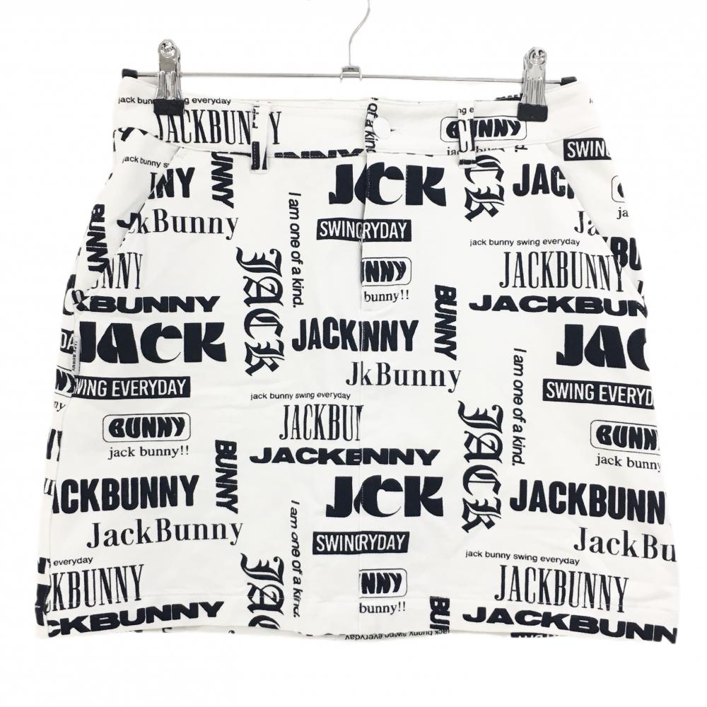 【超美品】ジャックバニー スカート 白×黒 総柄 ストレッチ 内側インナーパンツ  レディース 1(M) ゴルフウェア 2024年モデル Jack Bunny