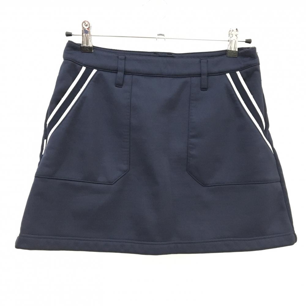 ジャックバニー スカート ネイビー×白 裏起毛 内側インナーパンツ  レディース 1(M) ゴルフウェア Jack Bunny