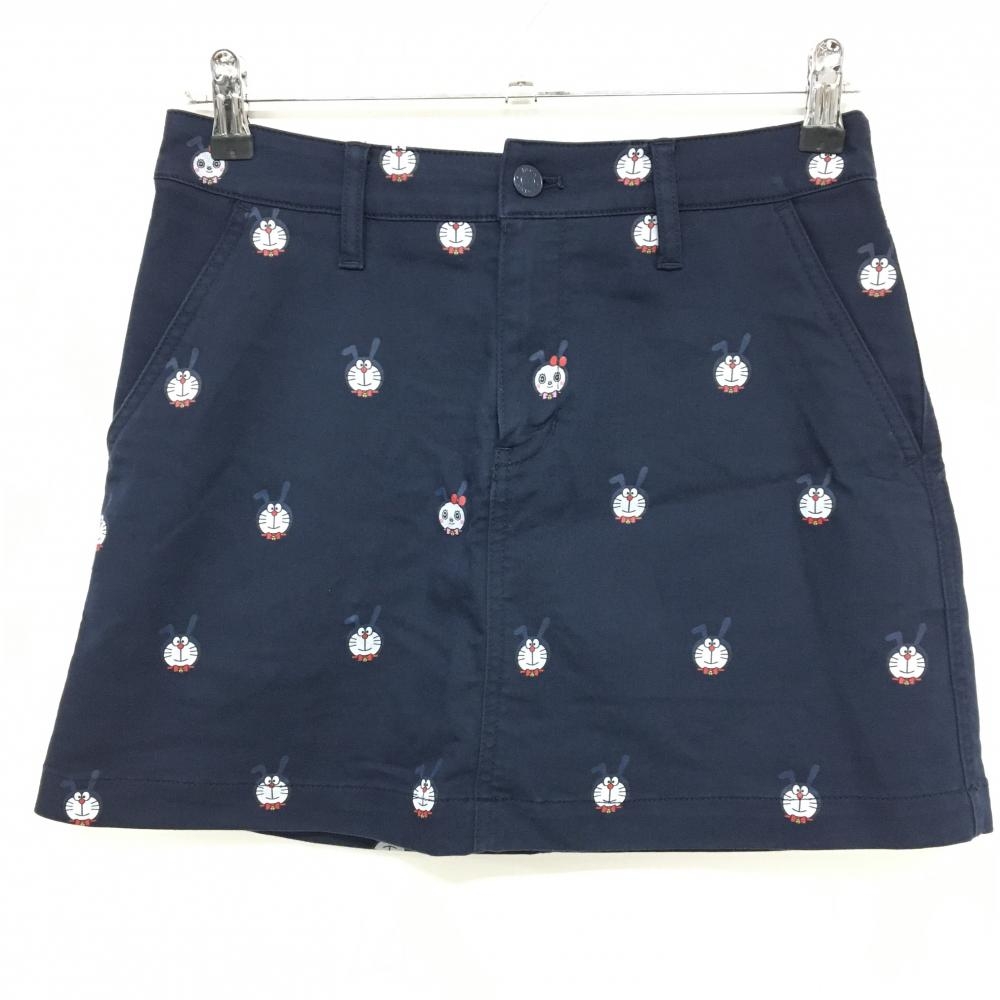 【美品】ジャックバニー×ドラえもん スカート ネイビー×白 総柄 ドラミちゃん  レディース 1(M) ゴルフウェア Jack Bunny