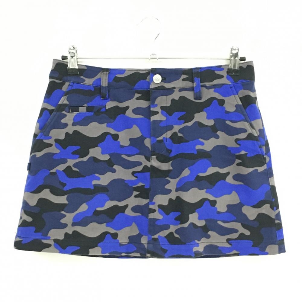ジャックバニー スカート ブルー×グレー カモフラ 迷彩  レディース 2(L) ゴルフウェア Jack Bunny