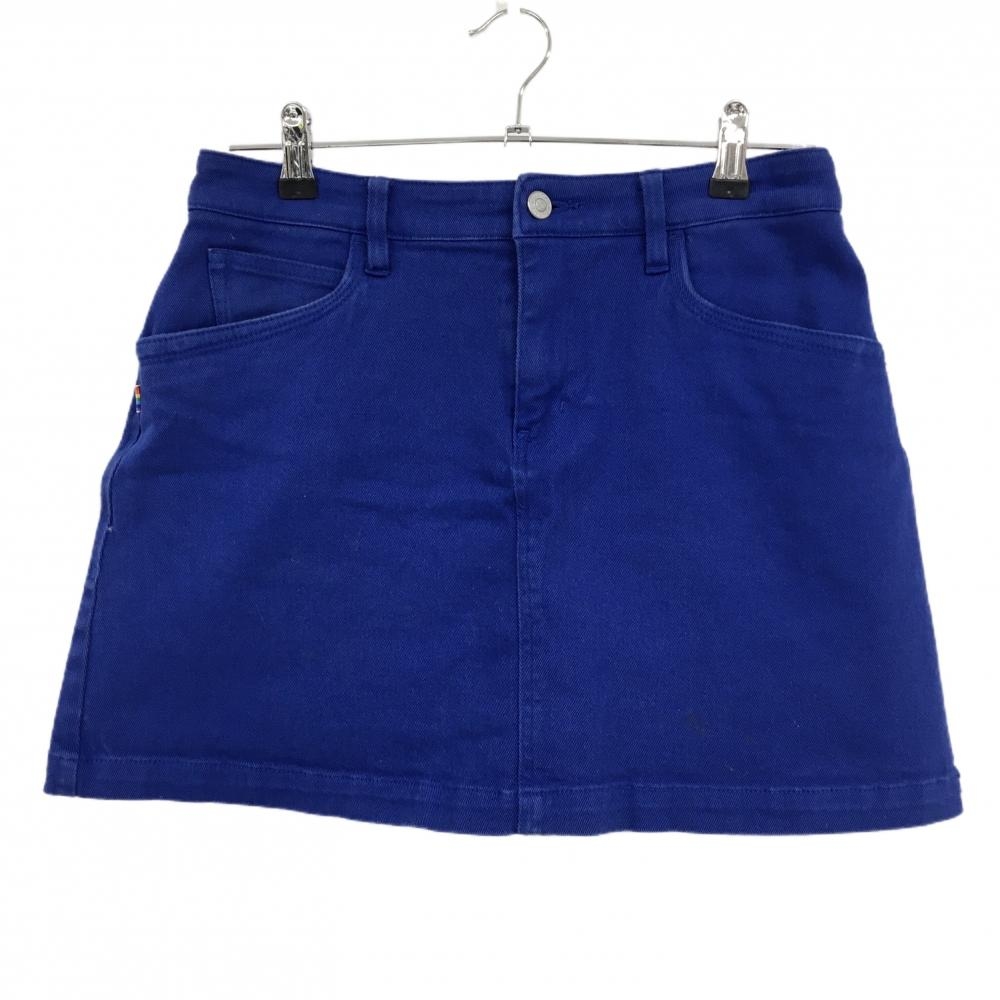 ジャックバニー スカート ブルー 虹ワッペン 内側インナーパンツ  レディース 2(L) ゴルフウェア Jack Bunny