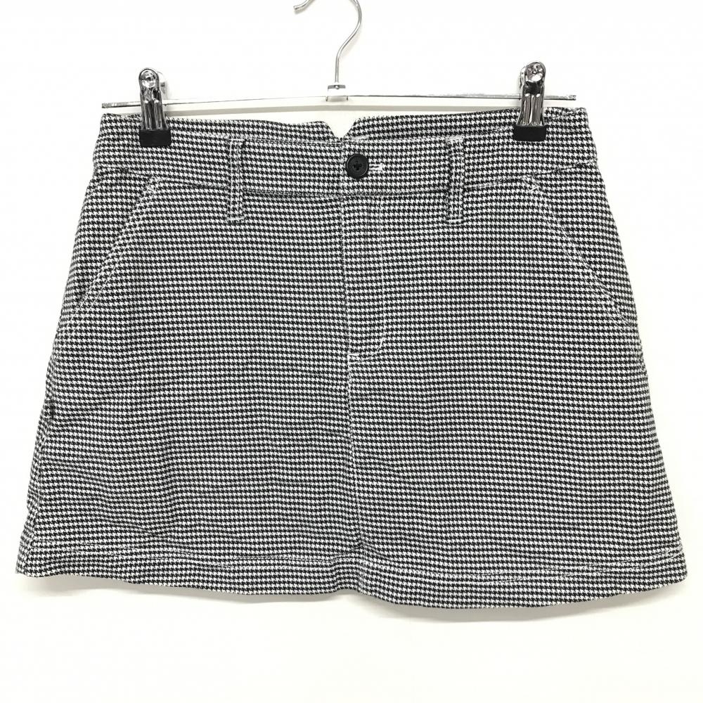ジャックバニー スカート 白×黒 千鳥柄 後ろアジャスター 内側インナーパンツ レディース 0(S) ゴルフウェア Jack Bunny