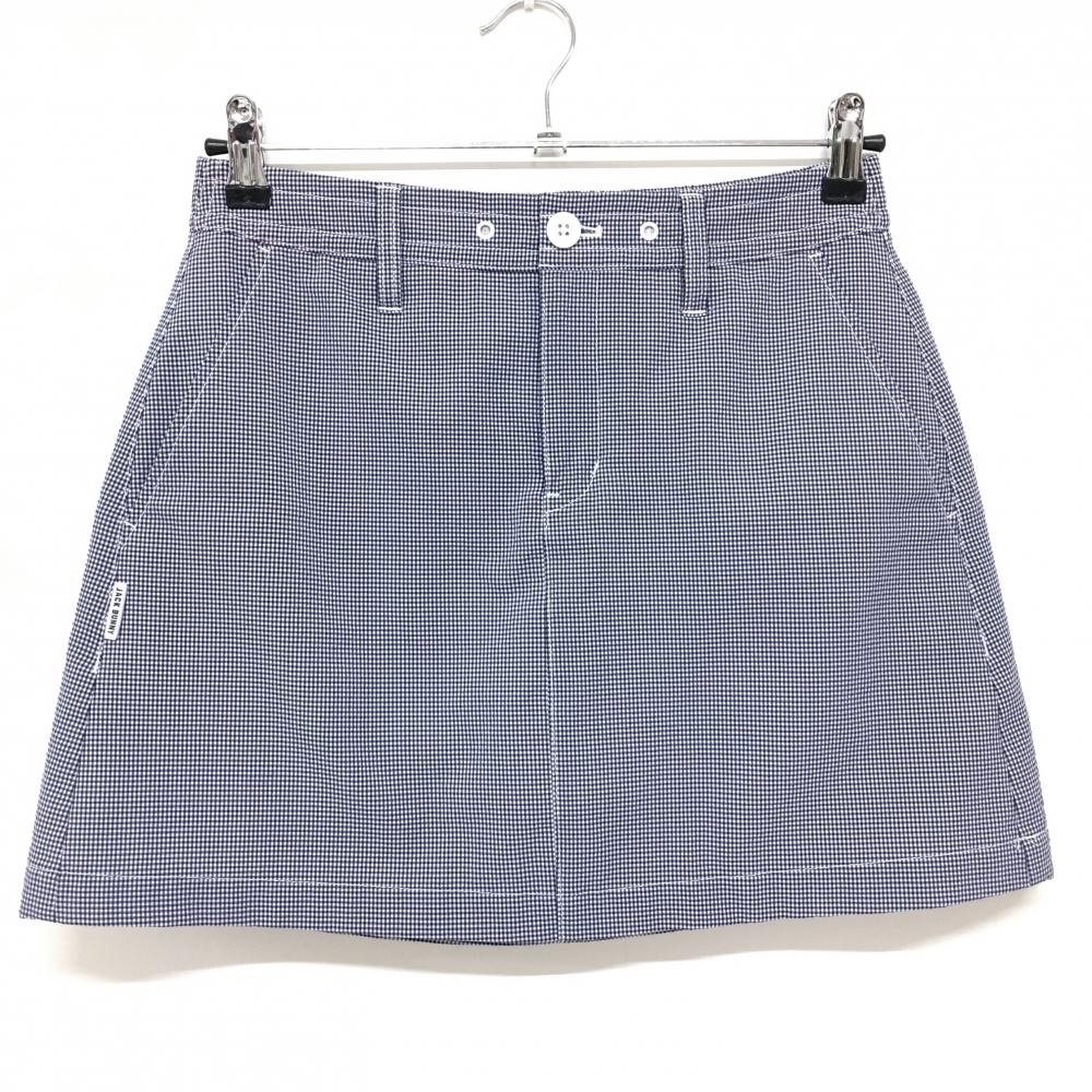 ジャックバニー スカート ネイビー×白 チェック 内側インナーパンツ  レディース 1(M) ゴルフウェア Jack Bunny