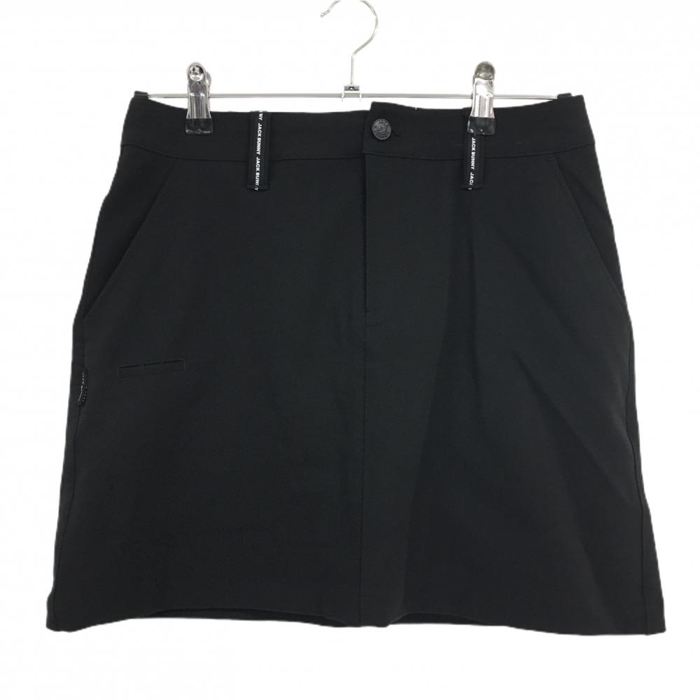 【美品】ジャックバニー スカート 黒 ポケットロゴプリント 内側インナーパンツ レディース 2(L) ゴルフウェア 2023年モデル Jack Bunny