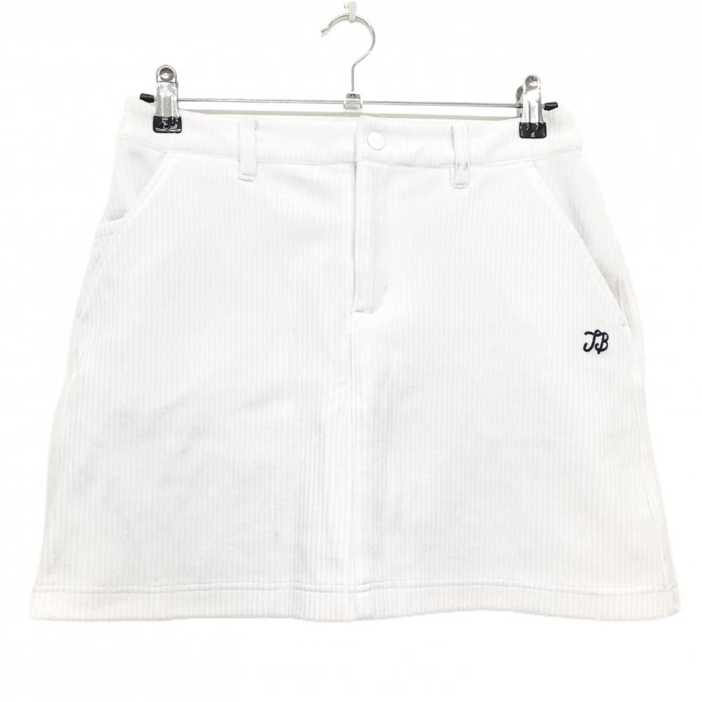 【美品】ジャックバニー スカート 白 コーデュロイ調 微起毛 内側インナーパンツ  レディース 2(L) ゴルフウェア 2024年モデル Jack Bunny