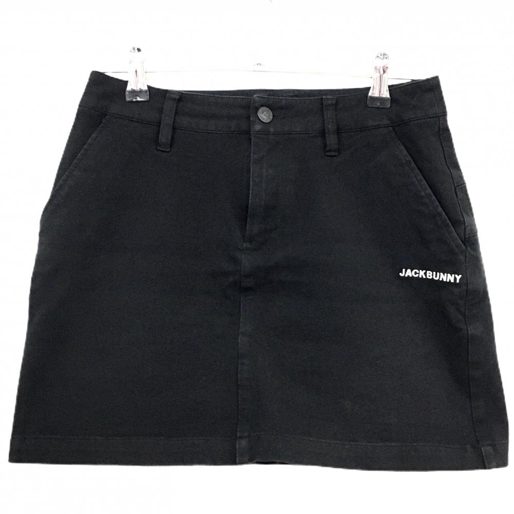 ジャックバニー スカート 黒×白 後ロゴプリント 内側インナーパンツ レディース 0(S) ゴルフウェア 2024年モデル Jack Bunny