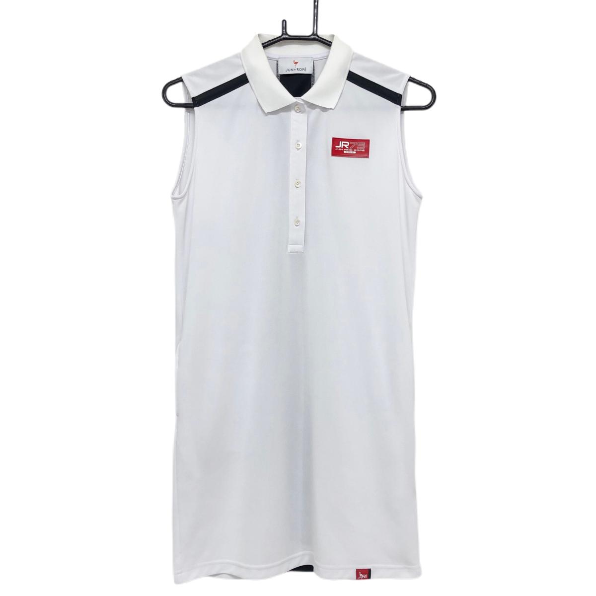 ジュンアンドロペ ノースリーブワンピース 白 背面ライン  レディース S ゴルフウェア JUN＆ROPE