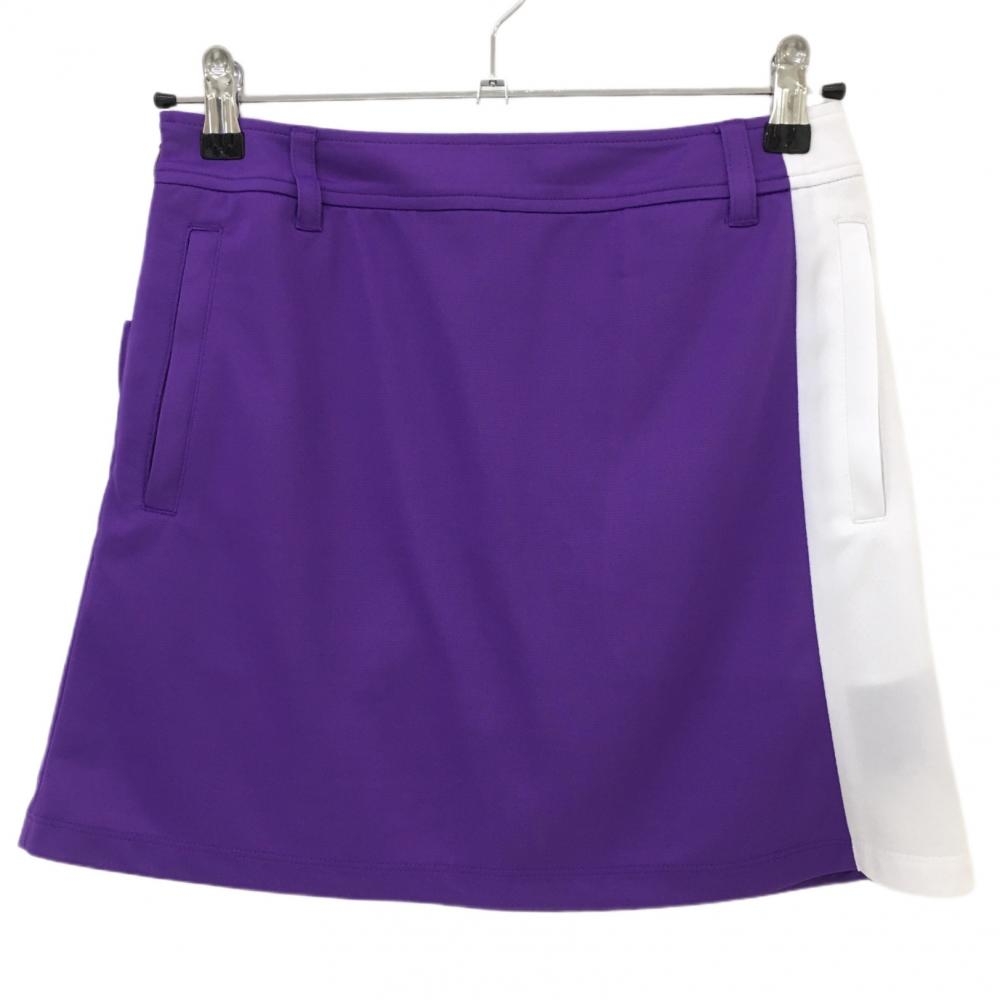 【超美品】ジュンアンドロペ スカート パープル×白 バイカラー 内側インナーパンツ レディース S ゴルフウェア JUN＆ROPE