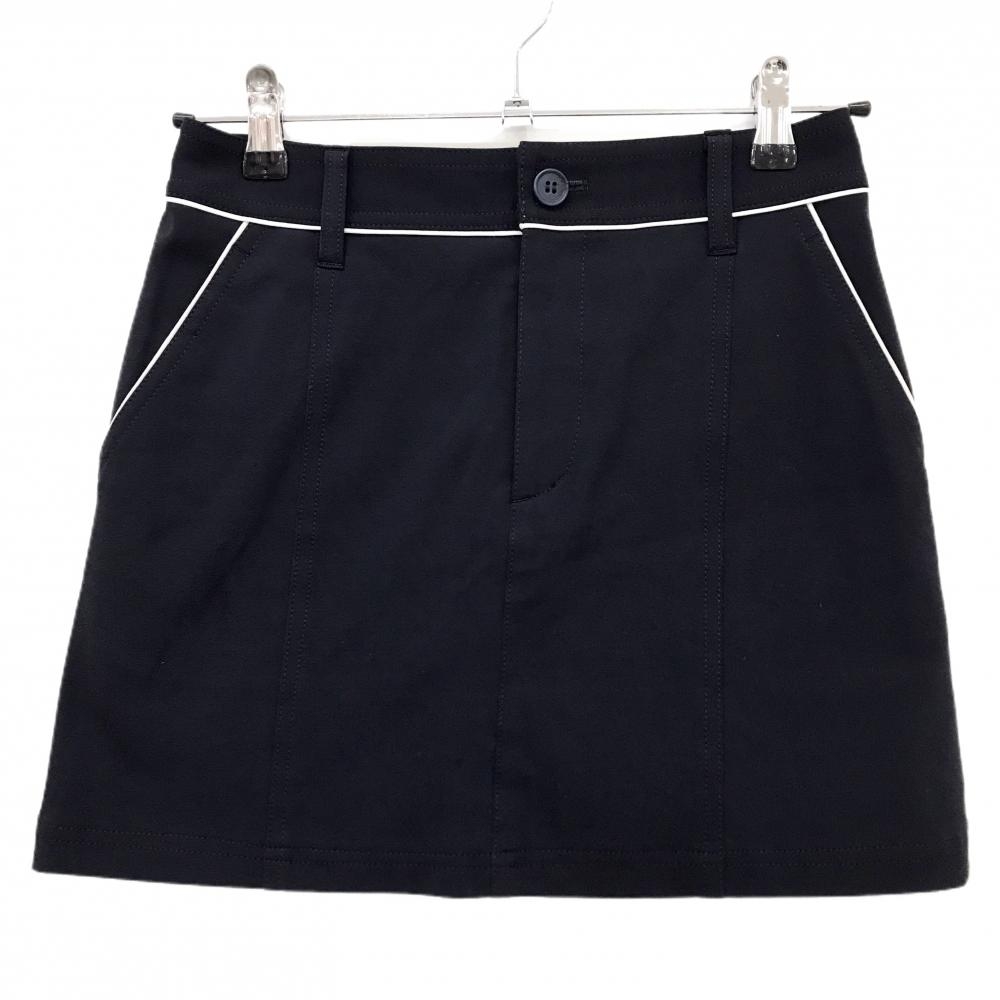 【超美品】ジュンアンドロペ スカート ネイビー×白 パイピング ストレッチ レディース S ゴルフウェア JUN＆ROPE