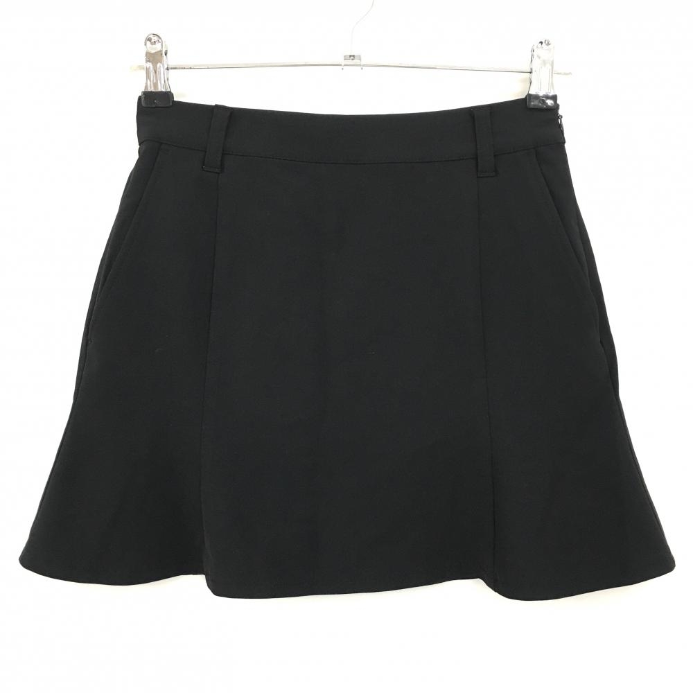 【美品】ジュンアンドロペ スカート 黒 無地 レディース XS ゴルフウェア JUN＆ROPE
