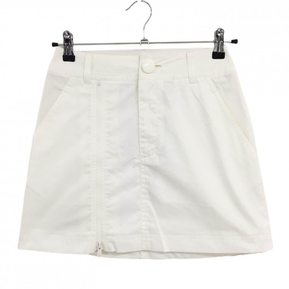 【美品】ジュンアンドロペ スカート 白 無地 インナーパンツ付き レディース S ゴルフウェア JUN＆ROPE