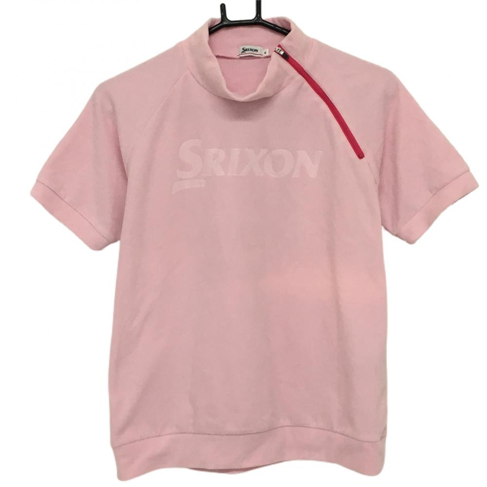 【超美品】スリクソン 半袖ハイネックプルオーバー ピンク フリース 肩ハーフジップ レディース M ゴルフウェア SRIXON 画像