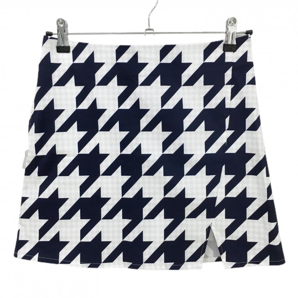 【超美品】スリクソンbyデサント スカート ライトグレー×ネイビー 千鳥格子 レディース S ゴルフウェア SRIXON