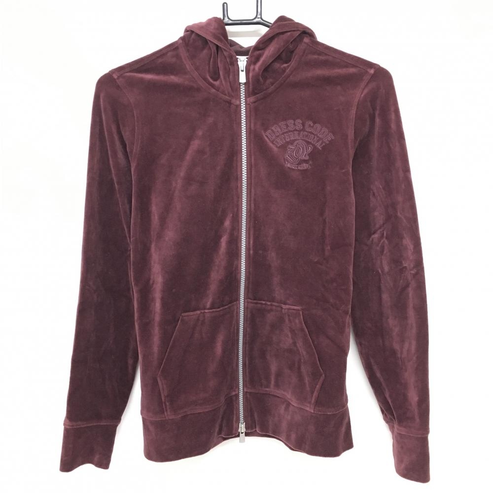 【美品】ゾーイ ジップパーカー ボルドー ベロア調 起毛  レディース 38 ゴルフウェア ZOY