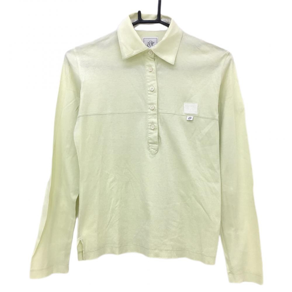 ゾーイ 長袖ポロシャツ ライトグーン×白 ロゴ刺しゅう  レディース  ゴルフウェア ZOY