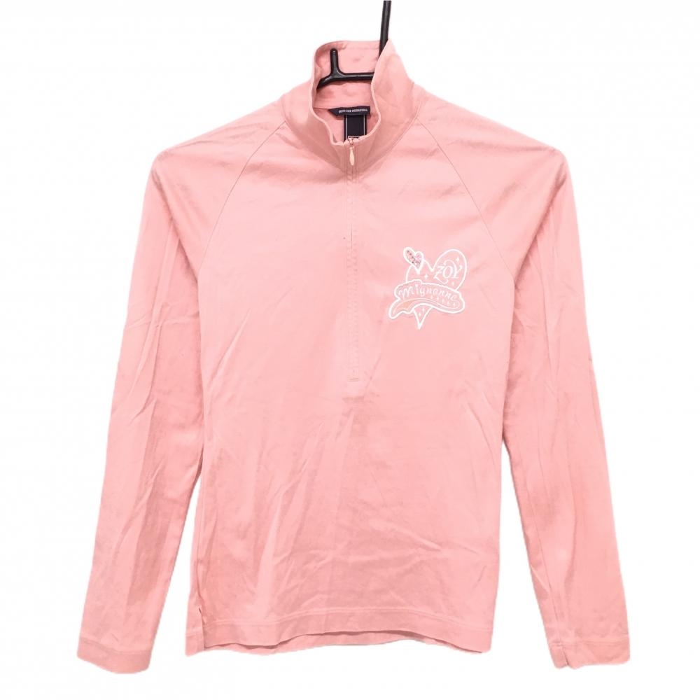 ゾーイ 長袖ハイネックシャツ ピンク ハーフジップ レディース 38(M) ゴルフウェア ZOY