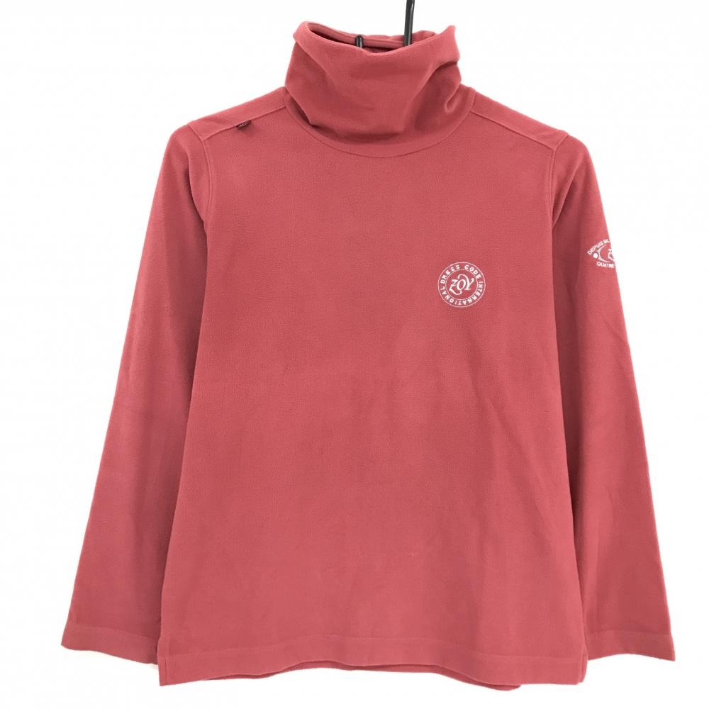 【美品】ゾーイ 長袖ハイネックシャツ ピンク系 フリース レディース  ゴルフウェア ZOY