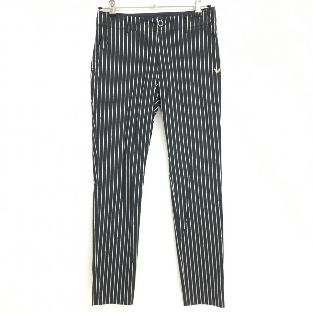 ゾーイ パンツ ネイビー×白 ストライプ ストレッチ レディース 38(M) ゴルフウェア ZOY