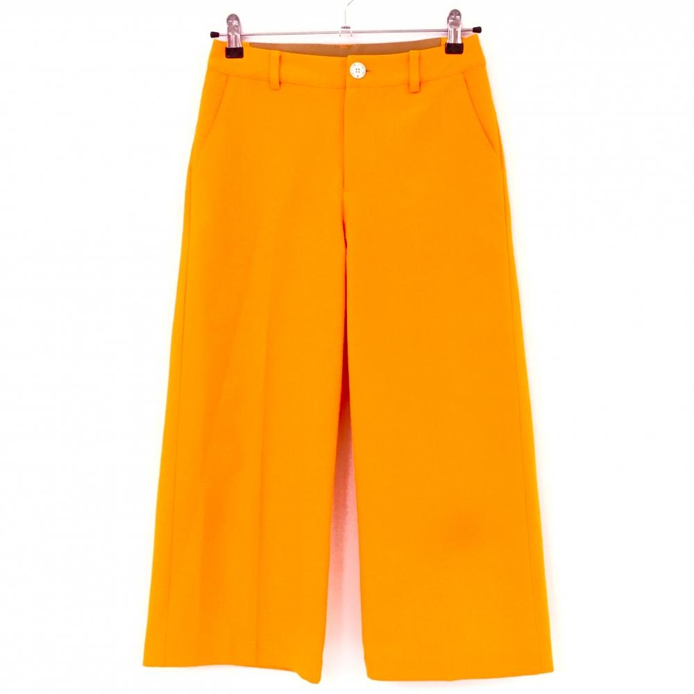 【美品】ゾーイ パンツ オレンジ バックロゴ ファスナー部汚れ レディース 36(S) ゴルフウェア ZOY