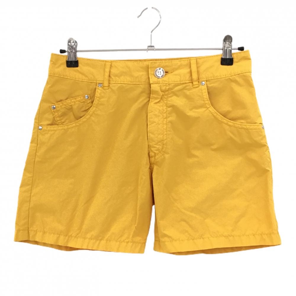 【美品】ゾーイ ショートパンツ イエロー シンプル 後ろポケット刺しゅう レディース 38(M) ゴルフウェア ZOY