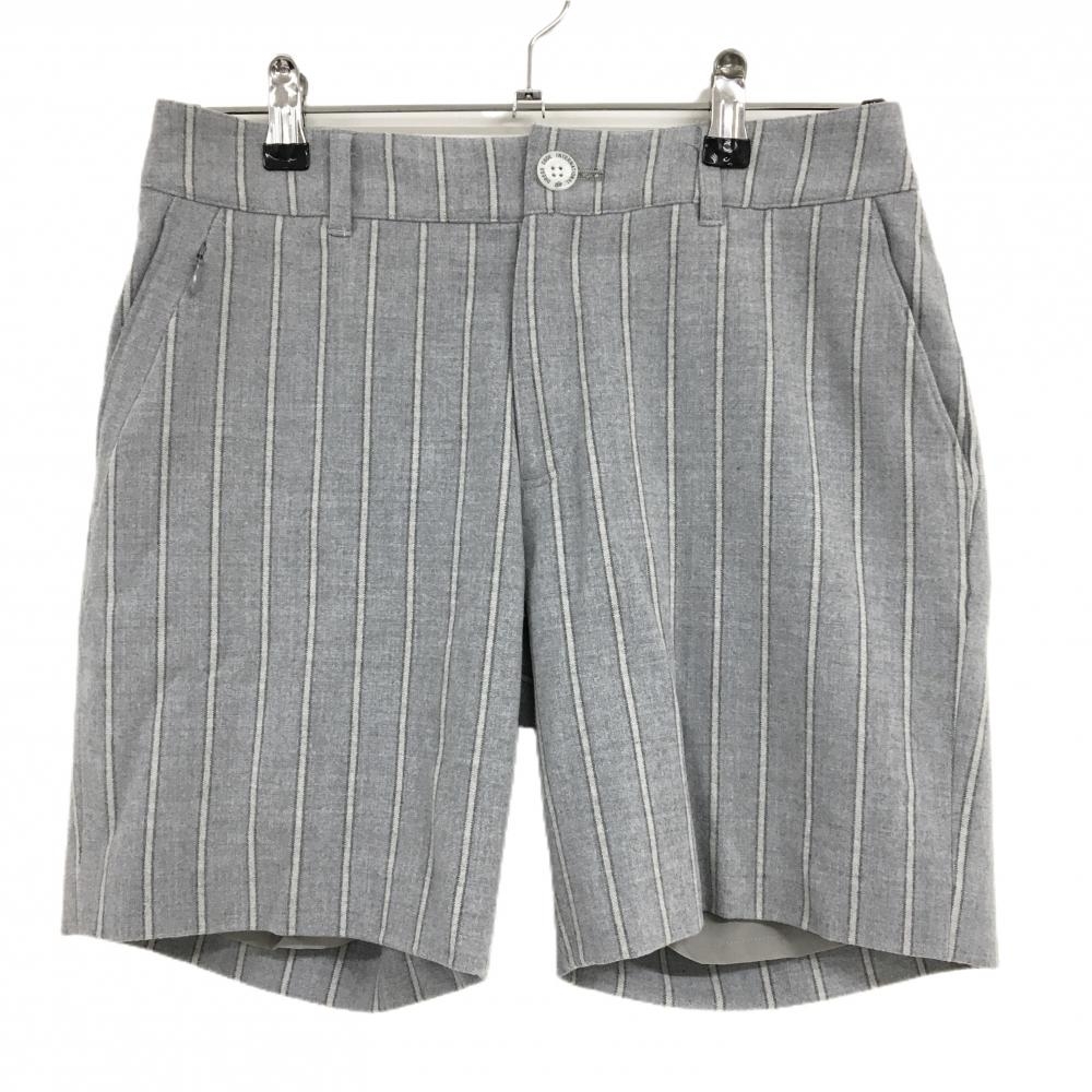 ゾーイ ショートパンツ グレー×ライトグレー ストライプ 裏地付き レディース 38(M) ゴルフウェア ZOY