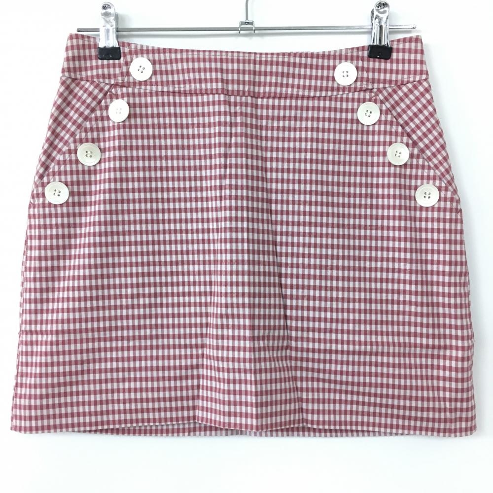 【新品】ゾーイ スカート ピンク系×ライトグレー チェック柄 内側インナーパンツ レディース 38(M) ゴルフウェア ZOY