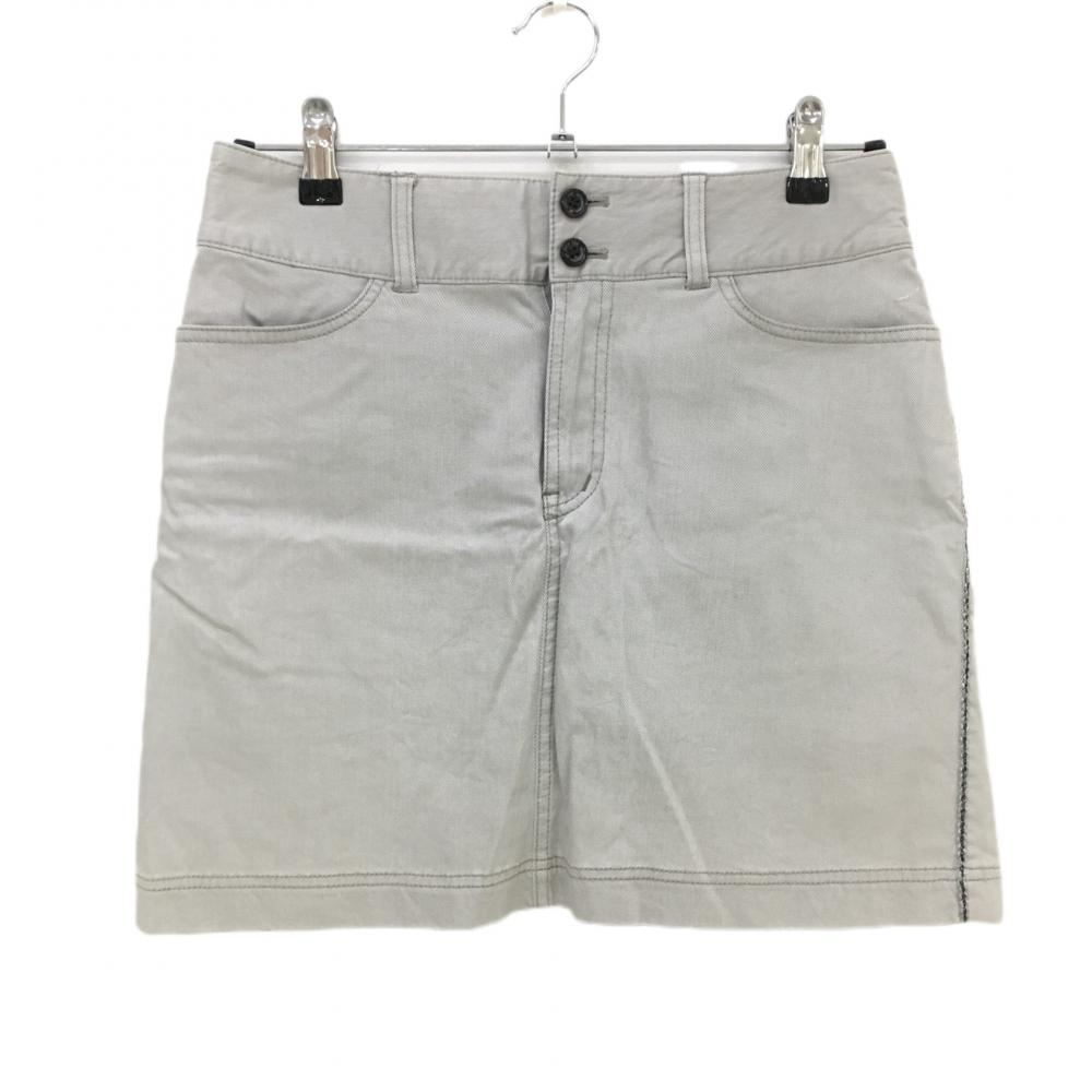 【美品】ゾーイ スカート ライトグレー サイドステッチ 内側インナーパンツ レディース 38(M) ゴルフウェア ZOY