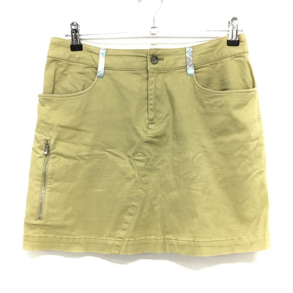 ゾーイ スカート ベージュ×ライトブルー バックロゴ レディース 40(L) ゴルフウェア ZOY