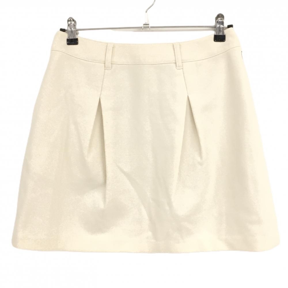 【美品】ゾーイ ウールスカート アイボリー 裏地付き バックロゴ 羊毛  レディース 38(M) ゴルフウェア ZOY