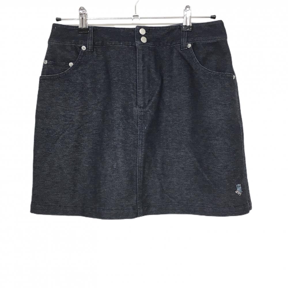 【超美品】ゾーイ スカート ネイビー デニム ラインストーン レディース 40(L) ゴルフウェア ZOY