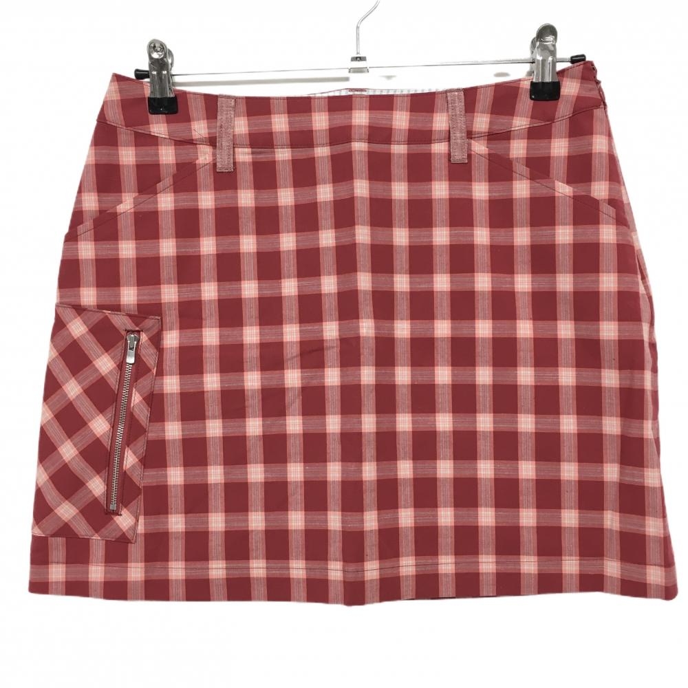 【超美品】ゾーイ スカート レッド×ピンク チェック レディース 40(L) ゴルフウェア ZOY