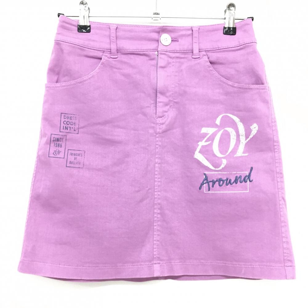 ゾーイ スカート ピンク ロゴ白 ストレッチ レディース 36(S) ゴルフウェア ZOY