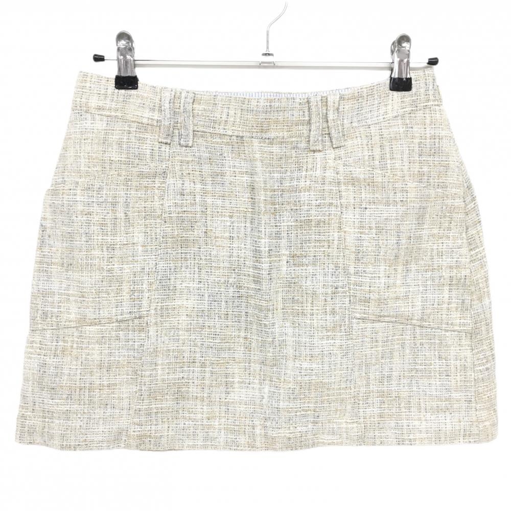 【美品】ゾーイ スカート ベージュ系×グレー系 ツイード調 レディース 38(M) ゴルフウェア ZOY