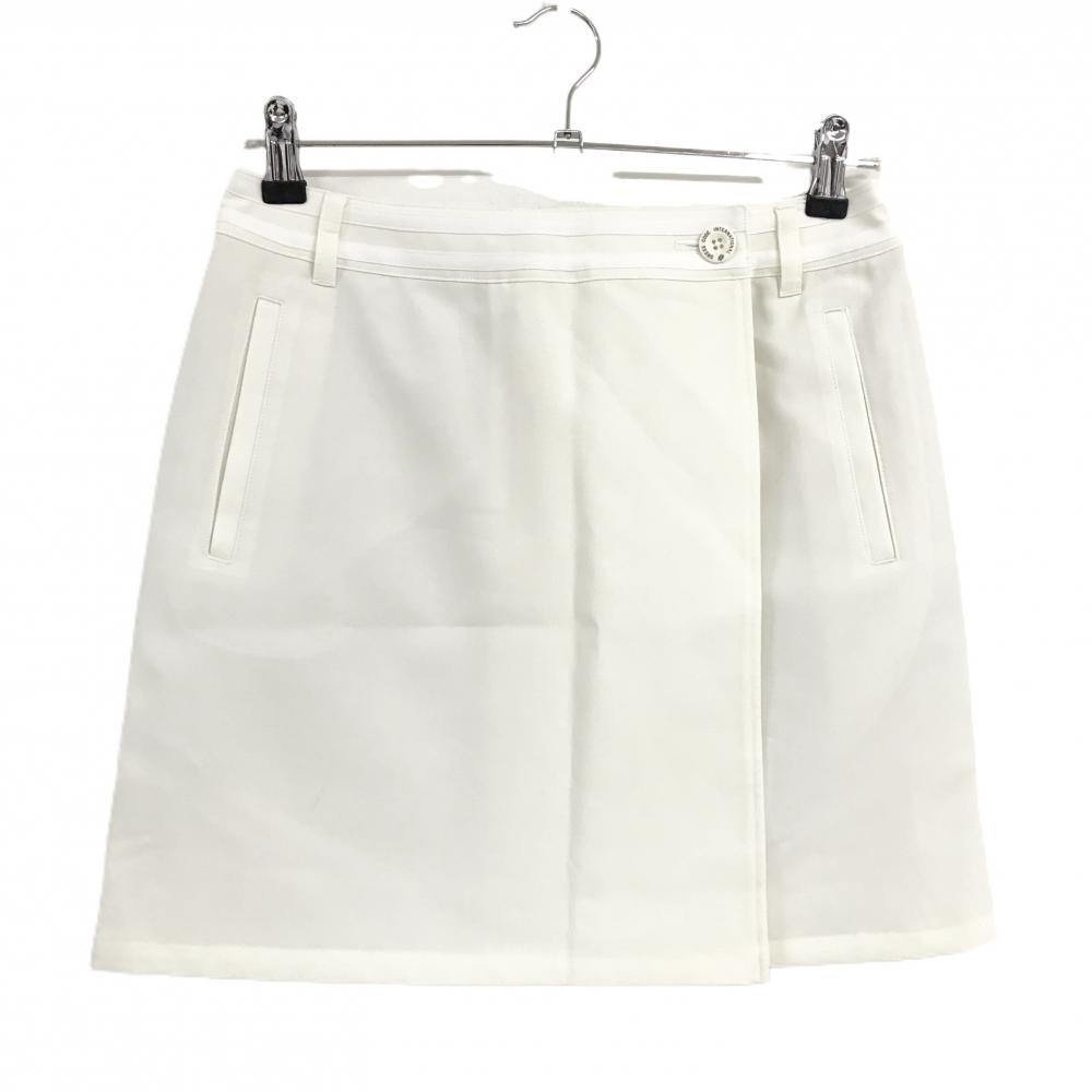 【超美品】ゾーイ スカート アイボリー×白 ベルト部ライン 裏地付  レディース 38(M) ゴルフウェア ZOY