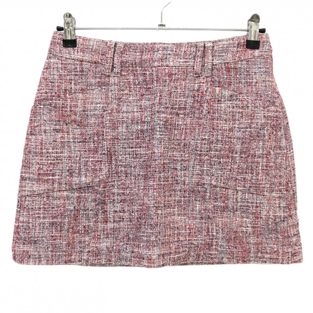 【美品】ゾーイ ツイードスカート 白×レッド コットン混  レディース 38(M) ゴルフウェア ZOY