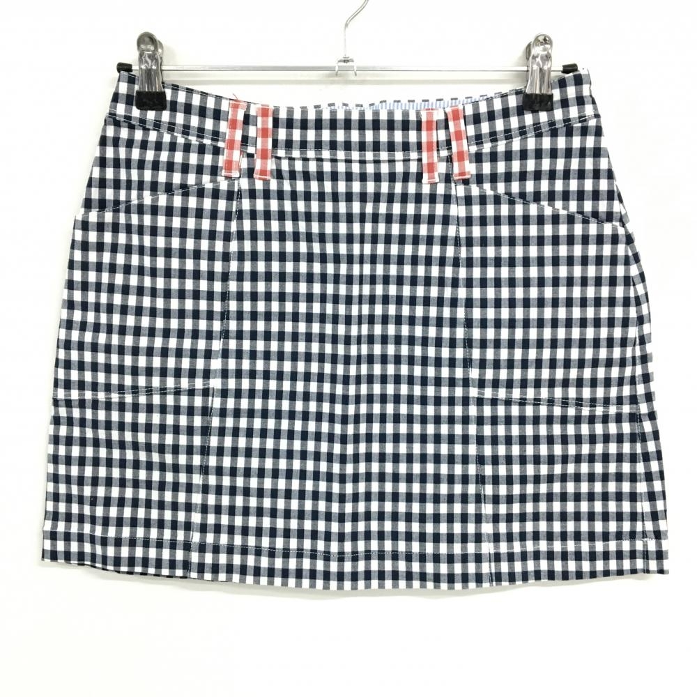 【美品】ゾーイ スカート 黒×白 ギンガムチェック レディース 40(L) ゴルフウェア ZOY