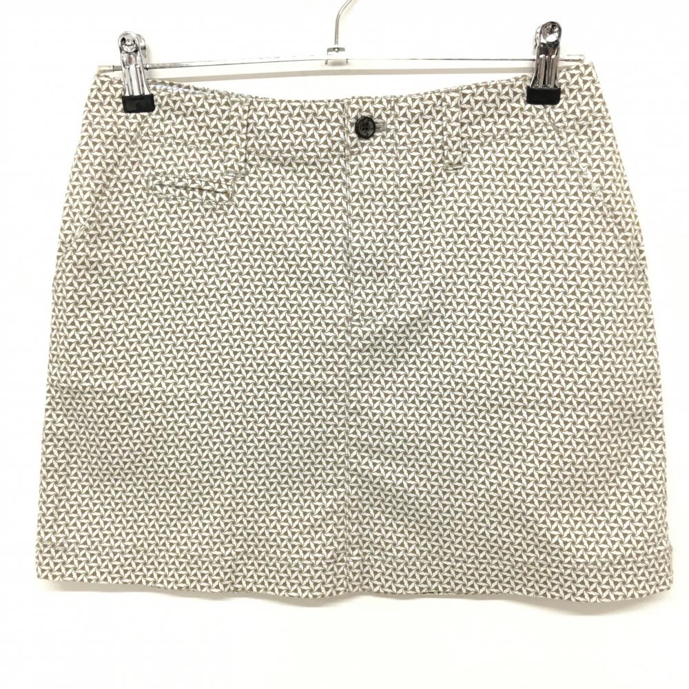 【超美品】ゾーイ スカート 白×ベージュ 総柄 ストレッチ  レディース 38(M) ゴルフウェア ZOY