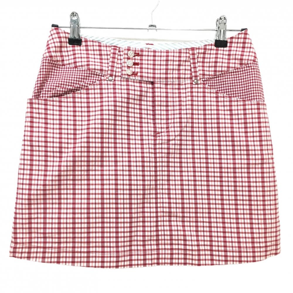 【超美品】ゾーイ スカート レッド×白 チェック  レディース 38(M) ゴルフウェア ZOY