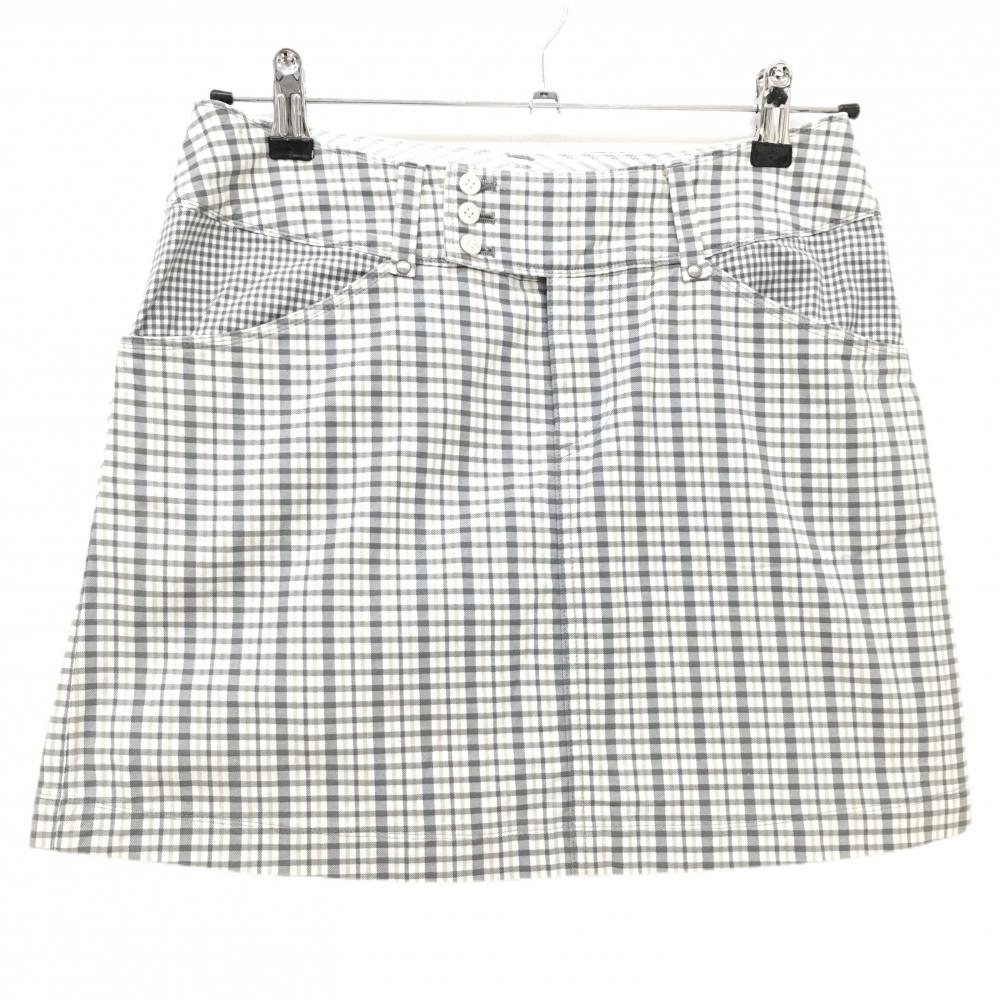 【超美品】ゾーイ スカート グレー×白 チェック レディース 38(M) ゴルフウェア ZOY