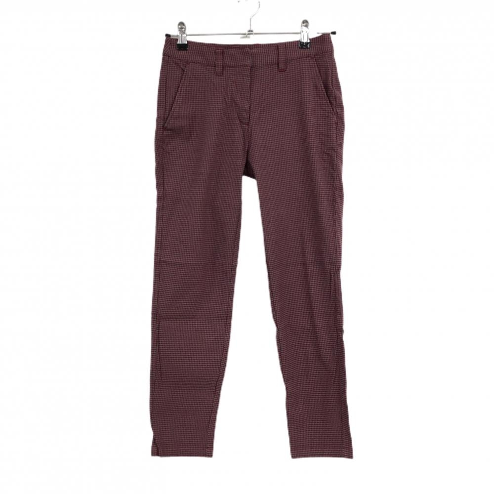 【超美品】タイトリスト パンツ レッド×グレー 千鳥格子 ストレッチ レディース S ゴルフウェア TITLEIST