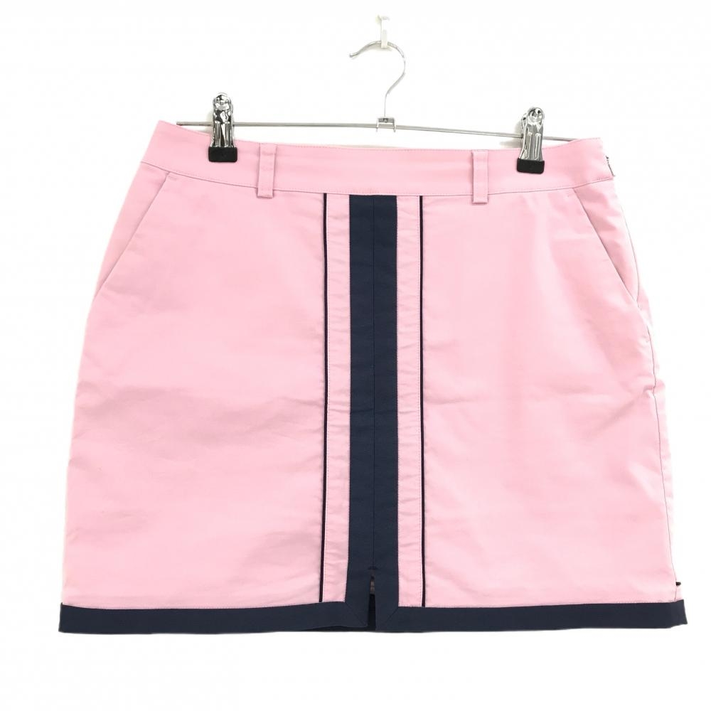 タイトリスト スカート ピンク×ネイビー パイピングライン ストレッチ 内側インナーパンツ レディース L ゴルフウェア TITLEIST