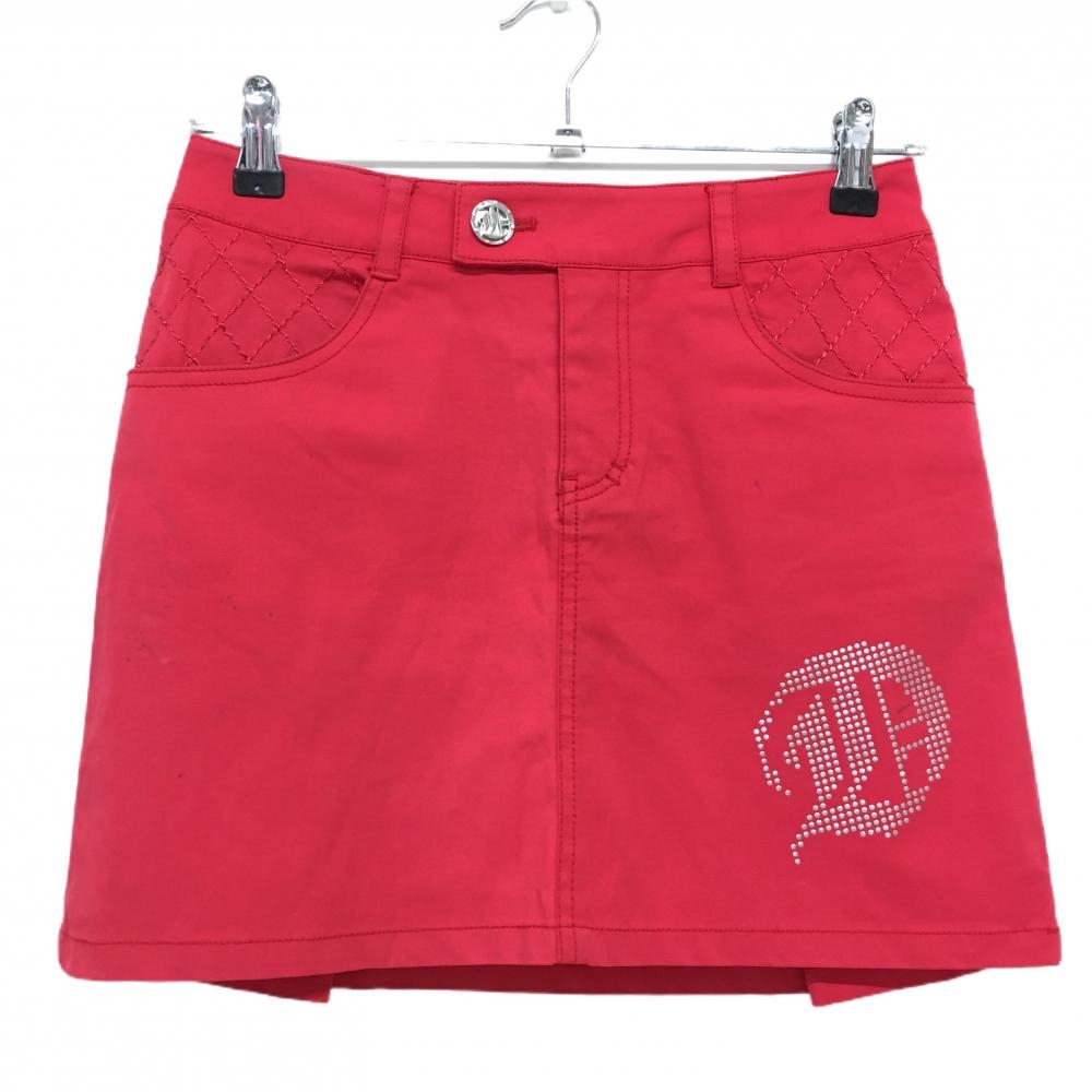 ダンスウィズドラゴン スカート レッド ロゴシルバー  レディース 1(S) ゴルフウェア Dance With Dragon