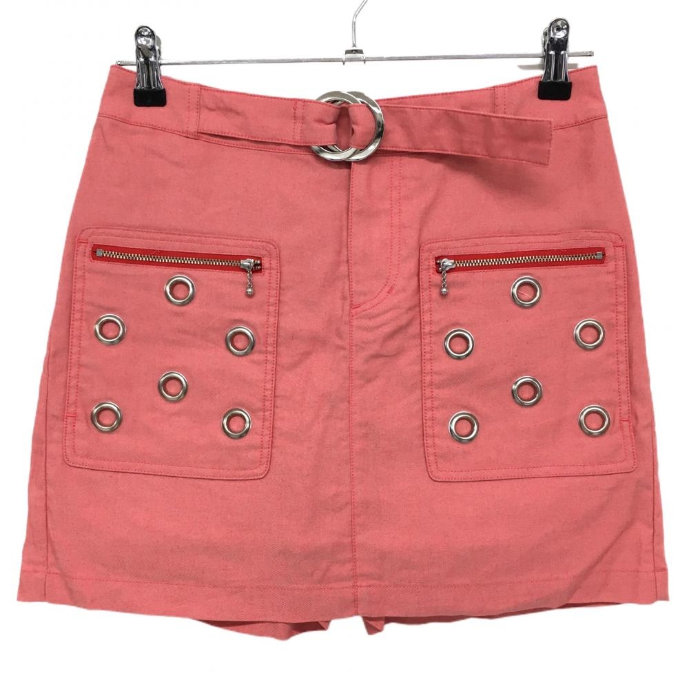 【超美品】ダンスウィズドラゴン キュロットスカート レッド ポケット金具 レディース 2(M) ゴルフウェア Dance With Dragon