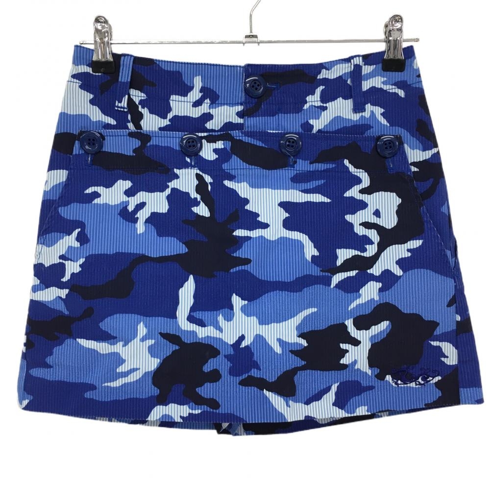 ダンスウィズドラゴン キュロットスカート ブルー×ネイビー カモフラ 迷彩 レディース 1(S) ゴルフウェア Dance With Dragon
