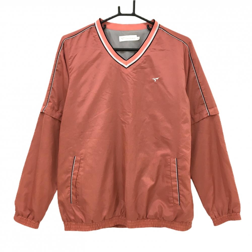 【美品】ツアーステージ 2WAYスニード サーモンピンク 背面裏地微起毛 袖着脱可 ブルゾン レディース L ゴルフウェア TOURSTAGE